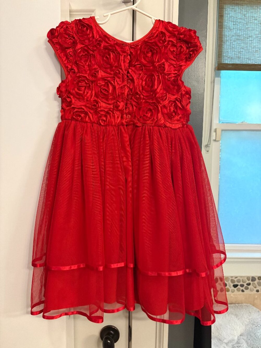 Pippa & Julie Red Rosette Party Dress | Girls Size 7